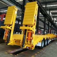 China 3 axle or 4 axle lowbed semi trailer transport excavator equipment