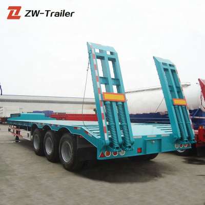 China 3 axles 4 axles heavy duty low deck truck semi lowboy trailer