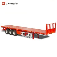 Untility 3 axle flatbed container cargo wooden deck for the semi trailer