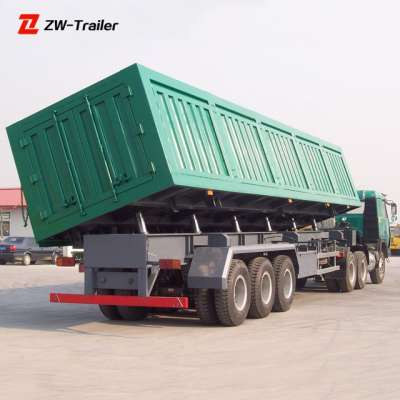 Heavy Capacity 60Ton 45 cubic meters Side End Dump Tipper dumper Semi Trailer For sale